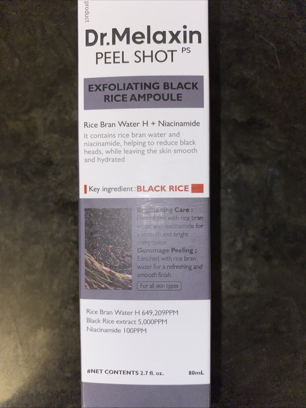 Dr.Melaxin Black Rice Exfoliating Ampoule 80ml | Smooth Skin & Blackhead Care